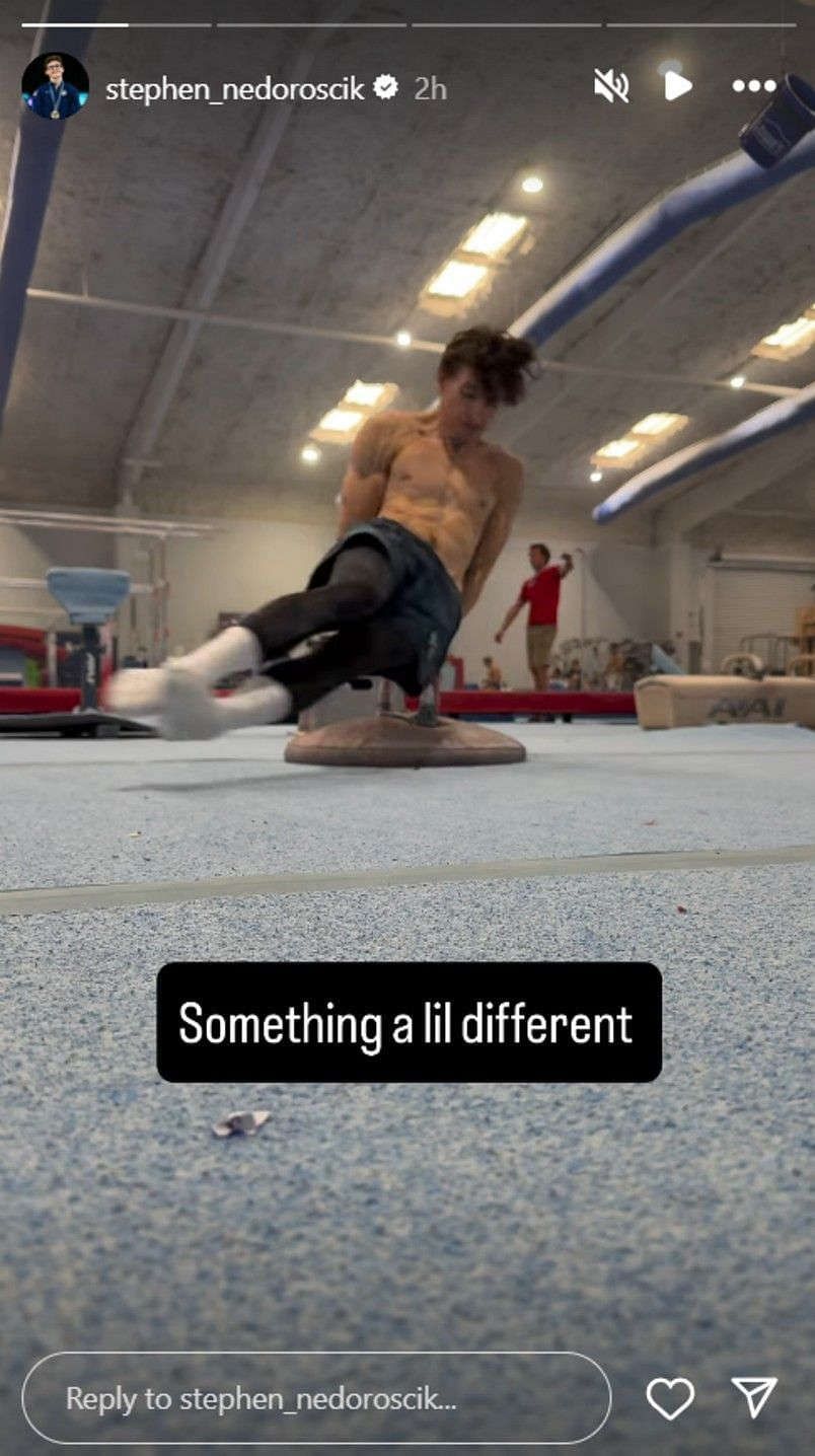 Screenshot of Stephen Nedoroscik's Instagram story (stephen_nedoroscik/ig)